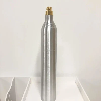 Bombola di soda CO2 in alluminio portatile certificata TUV Tped da 0,6 l 425 g per bevande